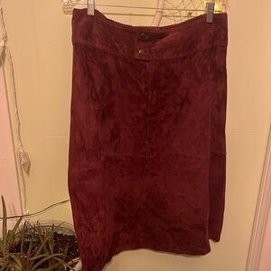 Genuine suede purple (dark) April Cornell midi skirt